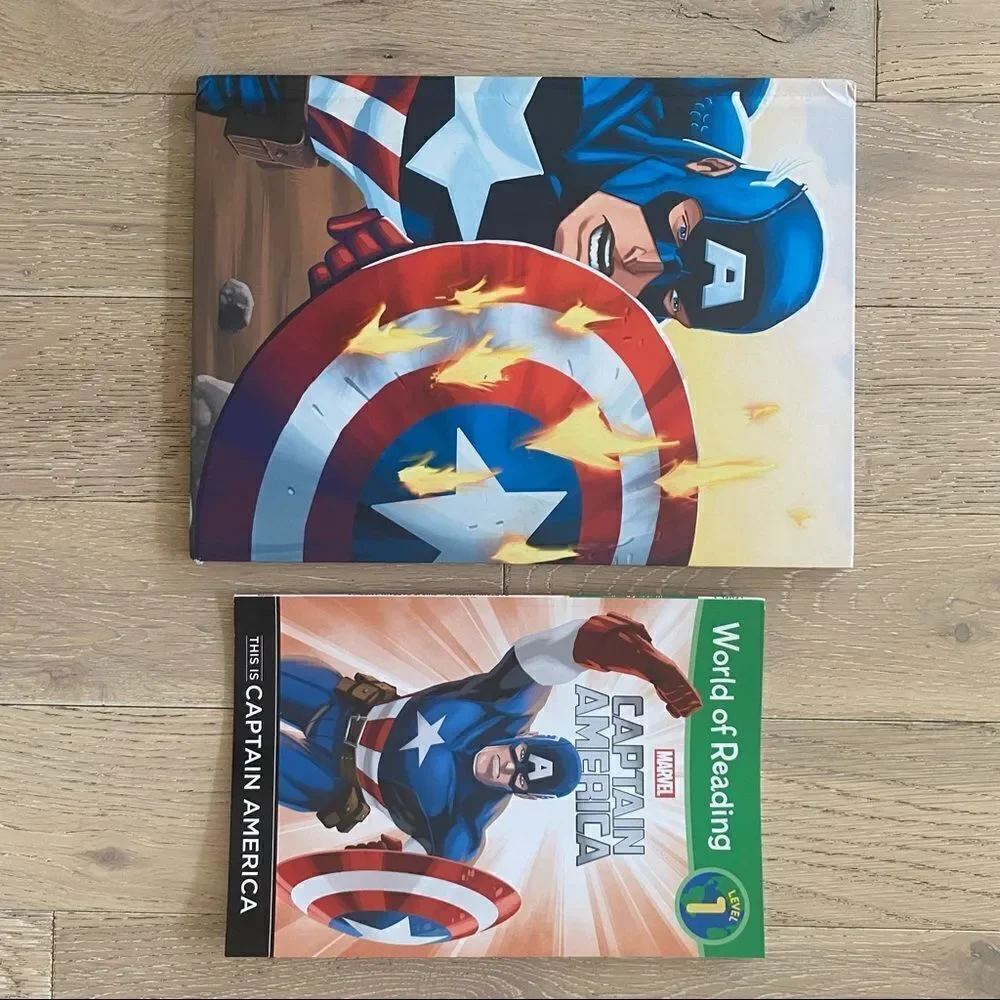 Marvel Children's Book Set Captain America Hardcover and Softcover